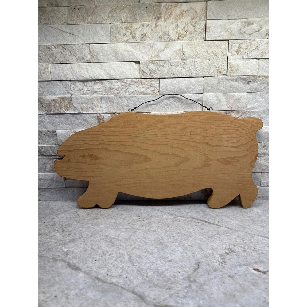 Wooden Cutting Board Pig Vintage Farmhouse Decor 18.5" - Picture 9 of 11